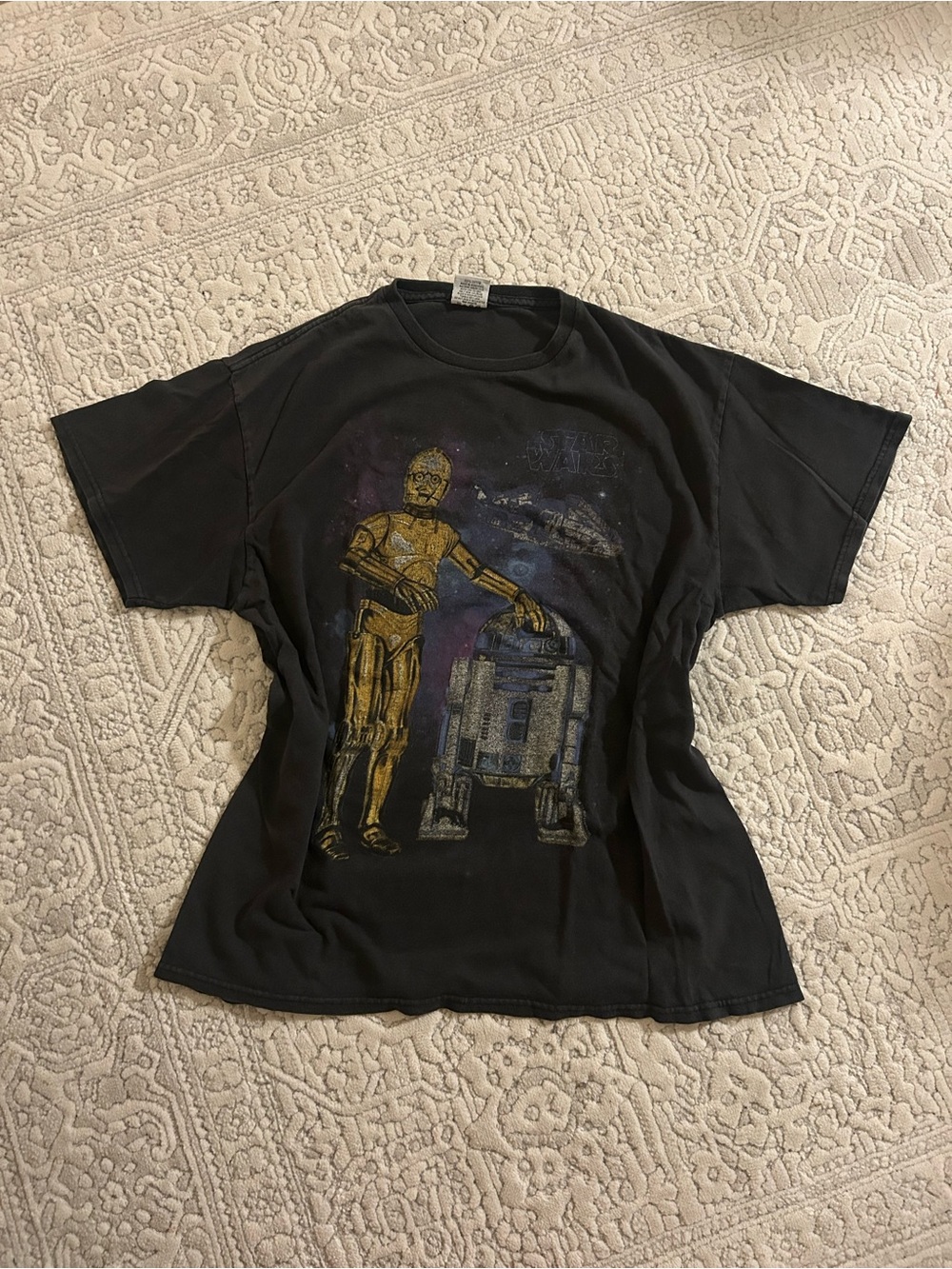 vintage junk food star wars c-3po r2-d2 tee oversized